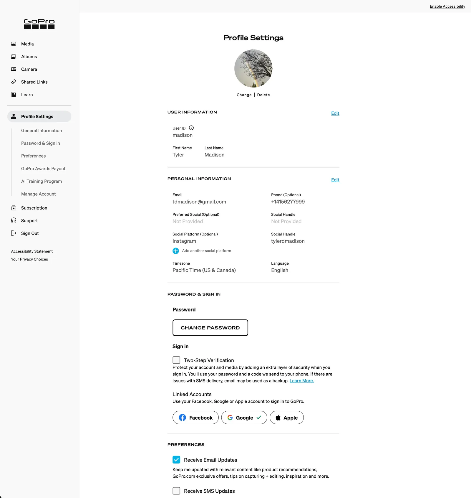 GoPro Web My Account